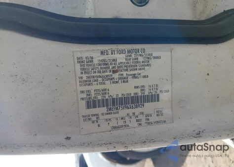 2006 Mercury Grand Marquis Ls z USA, uszkodzony, nr VIN 2MEFM75V96X638929